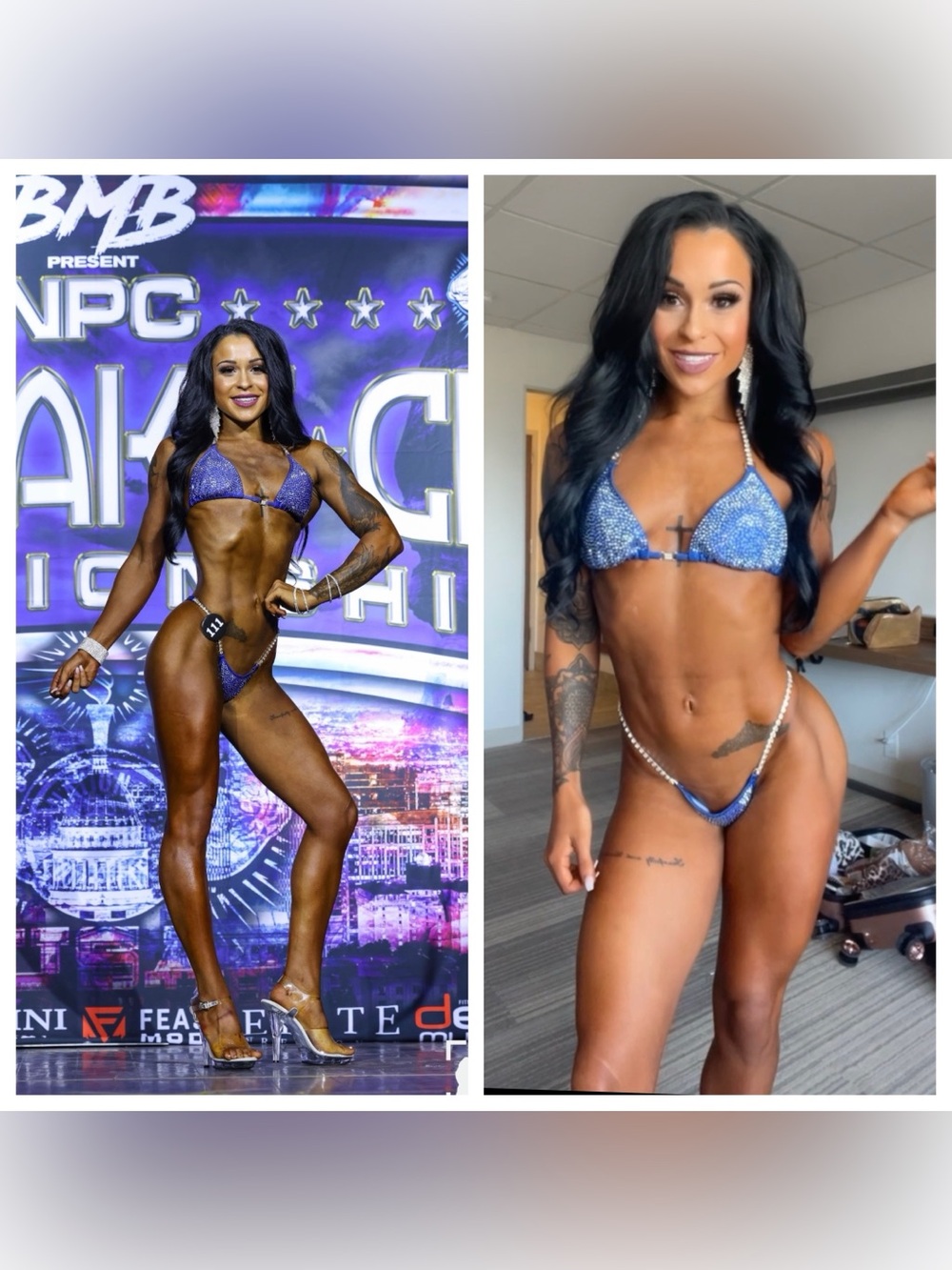 Sparkling Blue Bikini Competition Suit